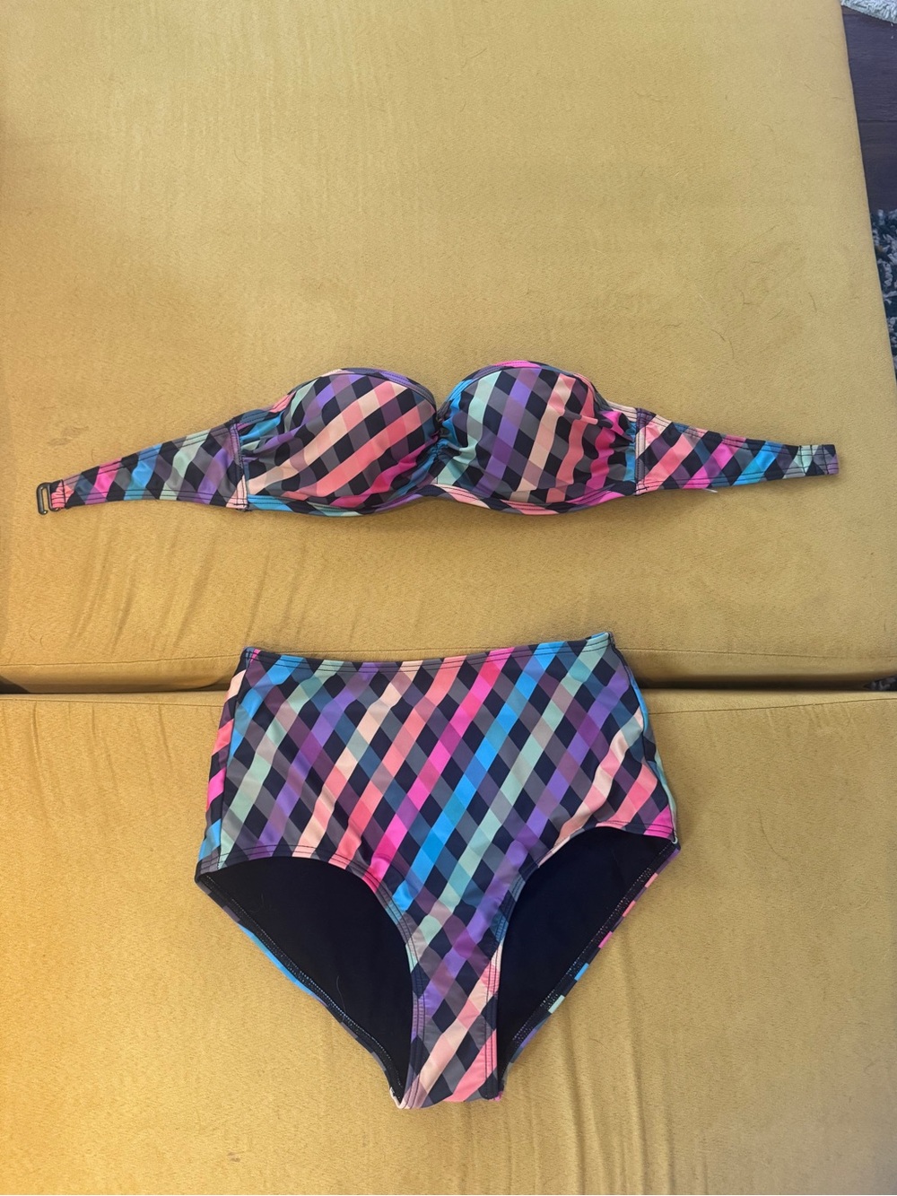Modcloth rainbow gingham bikini